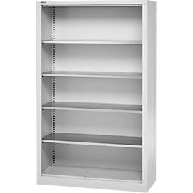 Schäfer Shop Select Regalschrank MS, 5 OH, B 1200 x T 500 x H 1935 mm, Stahlblech, Weißaluminium