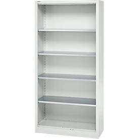 Schäfer Shop Select Regalschrank MS, 5 OH, B 950 x T 500 x H 1935 mm, Stahlblech, Lichtgrau