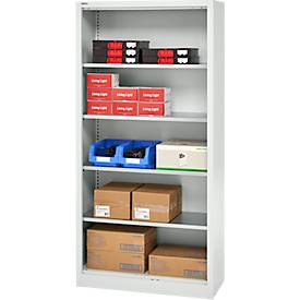 Schäfer Shop Select Regalschrank MS, 5 OH, B 950 x T 500 x H 1935 mm, Stahlblech, Lichtgrau