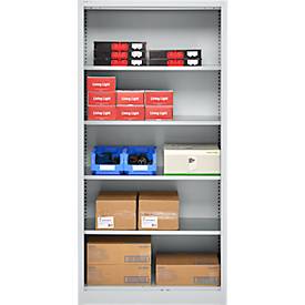 Schäfer Shop Select Regalschrank MS, 5 OH, B 950 x T 500 x H 1935 mm, Stahlblech, Weißaluminium