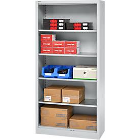 Schäfer Shop Select Regalschrank MS, 5 OH, B 950 x T 500 x H 1935 mm, Stahlblech, Weißaluminium