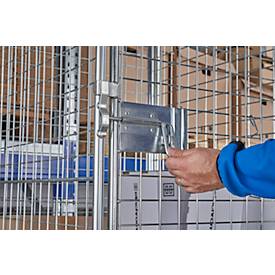 Schäfer Shop Select Rollbox ADB BASICline, 4-seitig, mit Tür, ohne Zwischenboden, bis 500 kg, Lenk- & Bockrollen, L 724 x B 815 x H 1800 mm, Stahl & Recycling-HDPE
