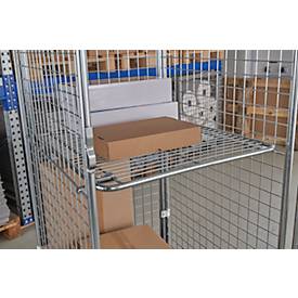 Schäfer Shop Select Rollbox ADB BASICline, 5-seitig, mit Tür & 1 festem Zwischenboden, bis 500 kg, Lenk- & Bockrollen, L 724 x B 815 x H 1810 mm, Stahl & Recycling-HDPE