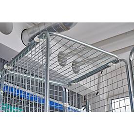 Schäfer Shop Select Rollbox ADB BASICline, 5-seitig, mit Tür & 1 festem Zwischenboden, bis 500 kg, Lenk- & Bockrollen, L 724 x B 815 x H 1810 mm, Stahl & Recycling-HDPE