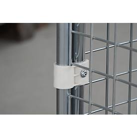 Schäfer Shop Select Rollbox ADB BASICline, 5-seitig, mit Tür & 1 festem Zwischenboden, bis 500 kg, Lenk- & Bockrollen, L 724 x B 815 x H 1810 mm, Stahl & Recycling-HDPE
