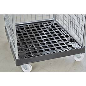 Schäfer Shop Select Rollbox ADB BASICline, 5-seitig, mit Tür, ohne Zwischenboden, bis 500 kg, Lenk- & Bockrollen, L 724 x B 815 x H 1810 mm, Stahl & Recycling-HDPE