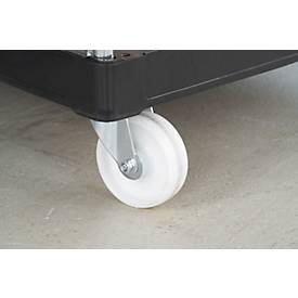 Schäfer Shop Select Rollbox ADB BASICline, 5-seitig, mit Tür, ohne Zwischenboden, bis 500 kg, Lenk- & Bockrollen, L 724 x B 815 x H 1810 mm, Stahl & Recycling-HDPE
