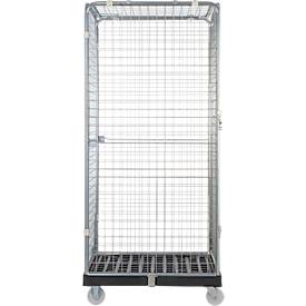 Schäfer Shop Select Rollbox ADB BASICline, 5-seitig, mit Tür, ohne Zwischenboden, bis 500 kg, Lenk- & Bockrollen, L 724 x B 815 x H 1810 mm, Stahl & Recycling-HDPE