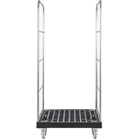 Schäfer Shop Select Rollbox BASICline, 2-seitig, bis 500 kg, Lenk- & Bockrollen, L 724 x B 815 x H 1530 mm, Stahl & Recyling-HDPE