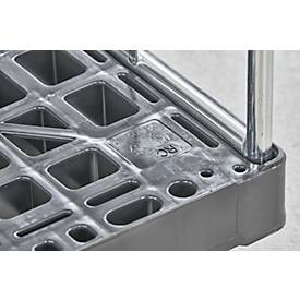 Schäfer Shop Select Rollbox BASICline, 4-seitig, mit 2-teiliger Vorderwandtür, bis 500 kg, Lenk- & Bockrollen, L 724 x B 845 x H 1530 mm, Stahl & Recycling-HDPE