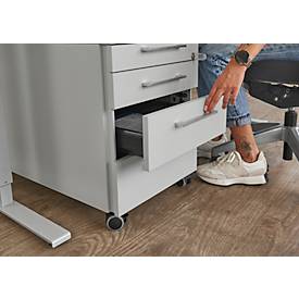 Schäfer Shop Select Rollcontainer 1233, mit Griff eckig, lichtgrau/lichtgrau/lichtgrau