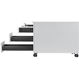 Schäfer Shop Select Rollcontainer 1233, mit Griff eckig, lichtgrau/lichtgrau/lichtgrau