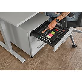 Schäfer Shop Select Rollcontainer 1233, mit Griff eckig, weißalu/weiß