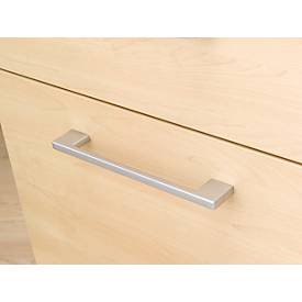 Schäfer Shop Select Rollcontainer 1233, mit Griff eckig, weißalu/weißalu/Ahorn-Dekor