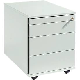 Schäfer Shop Select Rollcontainer 1233, Utensilienauszug + 3 Schubladen, abschließbar, Spanplatte, B 428 x T 600 x H 540 mm, lichtgrau