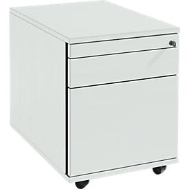 Schäfer Shop Select Rollcontainer 126, Utensilien- & HR-Auszug, Schubladen, abschließbar, Spanplatte, B 428 x T 600 x H 540 mm, lichtgrau