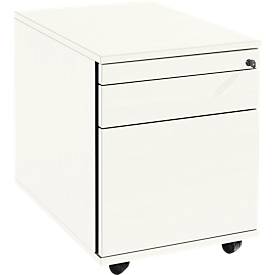 Schäfer Shop Select Rollcontainer 126, Utensilien- & HR-Auszug, Schubladen, abschließbar, Spanplatte, B 428 x T 600 x H 540 mm, weiß
