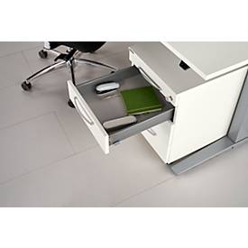 Schäfer Shop Select Rollcontainer LOGIN, 3 Schubladen, 1 Utensilienauszug, Zentralverriegelung, B 432 x T 580 x H 595 mm, graphit/Eiche