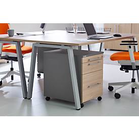 Schäfer Shop Select Rollcontainer Start Off 126, Utensilien-, Hängeregisterauszug, Schublade, abschließbar, B 432 x T 580 x H 595 mm, graphit/Eiche