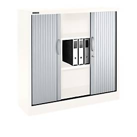 Schäfer Shop Select Rollladenschränke, 3 Ordnerhöhen, B 1200 mm, weiß/alusilber