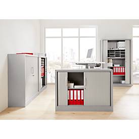 Schäfer Shop Select Rollladenschrank MS iCONOMY, Stahl, 5 Ordnerhöhen, B 1200 x T 400 x H 1935 mm, lichtgrau RAL 7035