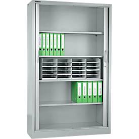 Schäfer Shop Select Rollladenschrank MS iCONOMY, Stahl, 5 Ordnerhöhen, B 1200 x T 400 x H 1935 mm, weißaluminium RAL 9006