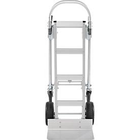 Schäfer Shop Select Sackkarre, 2-in-1, Tragkraft 250 kg, klappbar, Bock- und Lenkrollen, Aluminium/Kunststoff, schwarz-silber