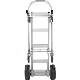 Schäfer Shop Select Sackkarre, 2-in-1, Tragkraft 250 kg, klappbar, Bock- und Lenkrollen, Aluminium/Kunststoff, schwarz-silber