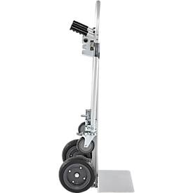 Schäfer Shop Select Sackkarre, 2-in-1, Tragkraft 250 kg, klappbar, Bock- und Lenkrollen, Aluminium/Kunststoff, schwarz-silber