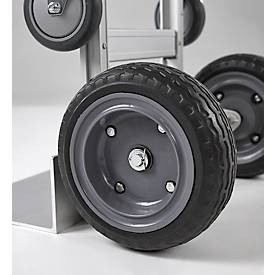 Schäfer Shop Select Sackkarre, 2-in-1, Tragkraft 250 kg, klappbar, Bock- und Lenkrollen, Aluminium/Kunststoff, schwarz-silber
