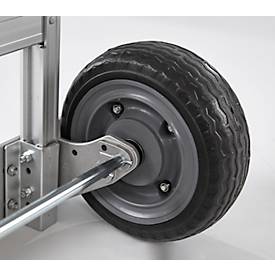 Schäfer Shop Select Sackkarre, 2-in-1, Tragkraft 250 kg, klappbar, Bock- und Lenkrollen, Aluminium/Kunststoff, schwarz-silber