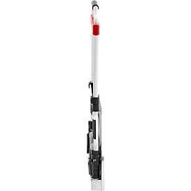 Schäfer Shop Select Sackkarre, Tragkraft 100 kg, klappbar, elastisches Spannband, 2 Bockrollen, Aluminium/Kunststoff, rot-schwarz-silber