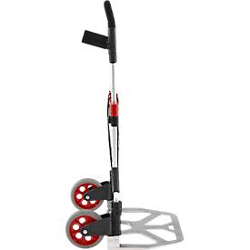 Schäfer Shop Select Sackkarre, Tragkraft 200 kg, klappbar, schwenkbare Handgriffe, Spannband, 2 Bockrollen, Aluminium/Kunststoff, rot-schwarz-silber