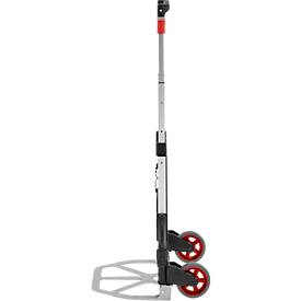 Schäfer Shop Select Sackkarre, Tragkraft 60 kg, klappbar, elastisches Spannband, 2 Bockrollen, Aluminium/Kunststoff, rot-schwarz-silber