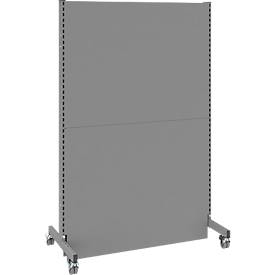 Schäfer Shop Select Schallschutz Stellwand, mobil, Grundfeld, mit 2 Füßen & Doppelrollen, B 1250 x T 740 x H 2000 mm, staubgrau RAL 7037