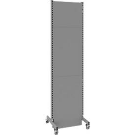 Schäfer Shop Select Schallschutz Stellwand, mobil, Grundfeld, mit 2 Füßen & Doppelrollen, B 625 x T 740 x H 2500 mm, staubgrau RAL 7037