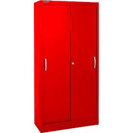Schäfer Shop Select Schiebetürenschrank, 5 Ordnerhöhen, B 1200 mm, rot RAL 3020