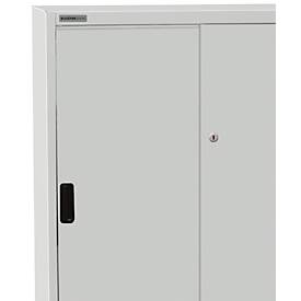 Schäfer Shop Select Schiebetürenschrank, mit 3 Einlegeböden, B 950 x T 400 x H 1150 mm, Stahl, lichtgrau