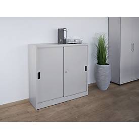 Schäfer Shop Select Schiebetürenschrank, mit 3 Einlegeböden, H 1150 x B 1200 x T 400 mm, Stahl, lichtgrau