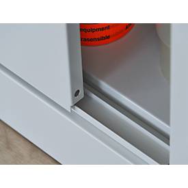 Schäfer Shop Select Schiebetürenschrank, mit 3 Einlegeböden, H 1150 x B 1200 x T 400 mm, Stahl, lichtgrau