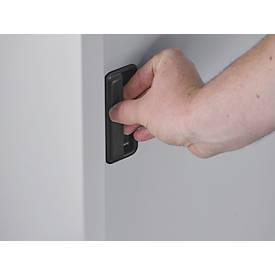 Schäfer Shop Select Schiebetürenschrank, mit 3 Einlegeböden, H 1150 x B 1200 x T 400 mm, Stahl, lichtgrau