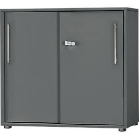 Schäfer Shop Select Schiebetürenschrank Start Off, 2 OH, abschließbar, B 800 x T 420 x H 788 mm, Holz, graphit/graphit