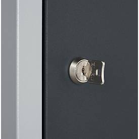 Schäfer Shop Select Schließfachgarderobe, mit Hutablage & Kleiderstange, B 1565 x T 500 x H 1950 mm, weißalu/anthrazitgrau 