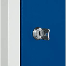 Schäfer Shop Select Schließfachsäule S5, mit Zylinderschloss, lichtgrau/enzianblau