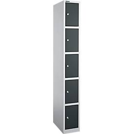 Schäfer Shop Select Schließfachsäule S5, mit Zylinderschloss, weißalu/anthrazit