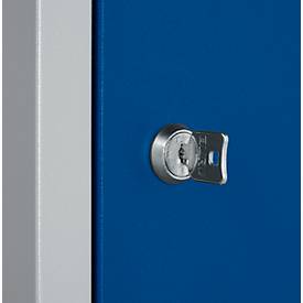 Schäfer Shop Select Schließfachsäule S5, mit Zylinderschloss, weißalu/enzianblau
