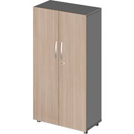 Schäfer Shop Select Schrank LOGIN, 4 Ordnerhöhen, B 800 x T 420 x H 1514 mm, graphit/Eiche