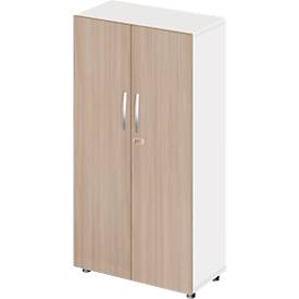 Schäfer Shop Select Schrank LOGIN, 4 Ordnerhöhen, B 800 x T 420 x H 1514 mm, weiß/Eiche