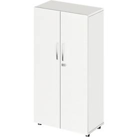 Schäfer Shop Select Schrank LOGIN, 4 Ordnerhöhen, B 800 x T 420 x H 1514 mm, weiß/weiß