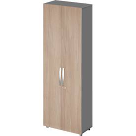 Schäfer Shop Select Schrank LOGIN, 6 Ordnerhöhen, B 800 x T 420 x H 2240 mm,graphit/Eiche